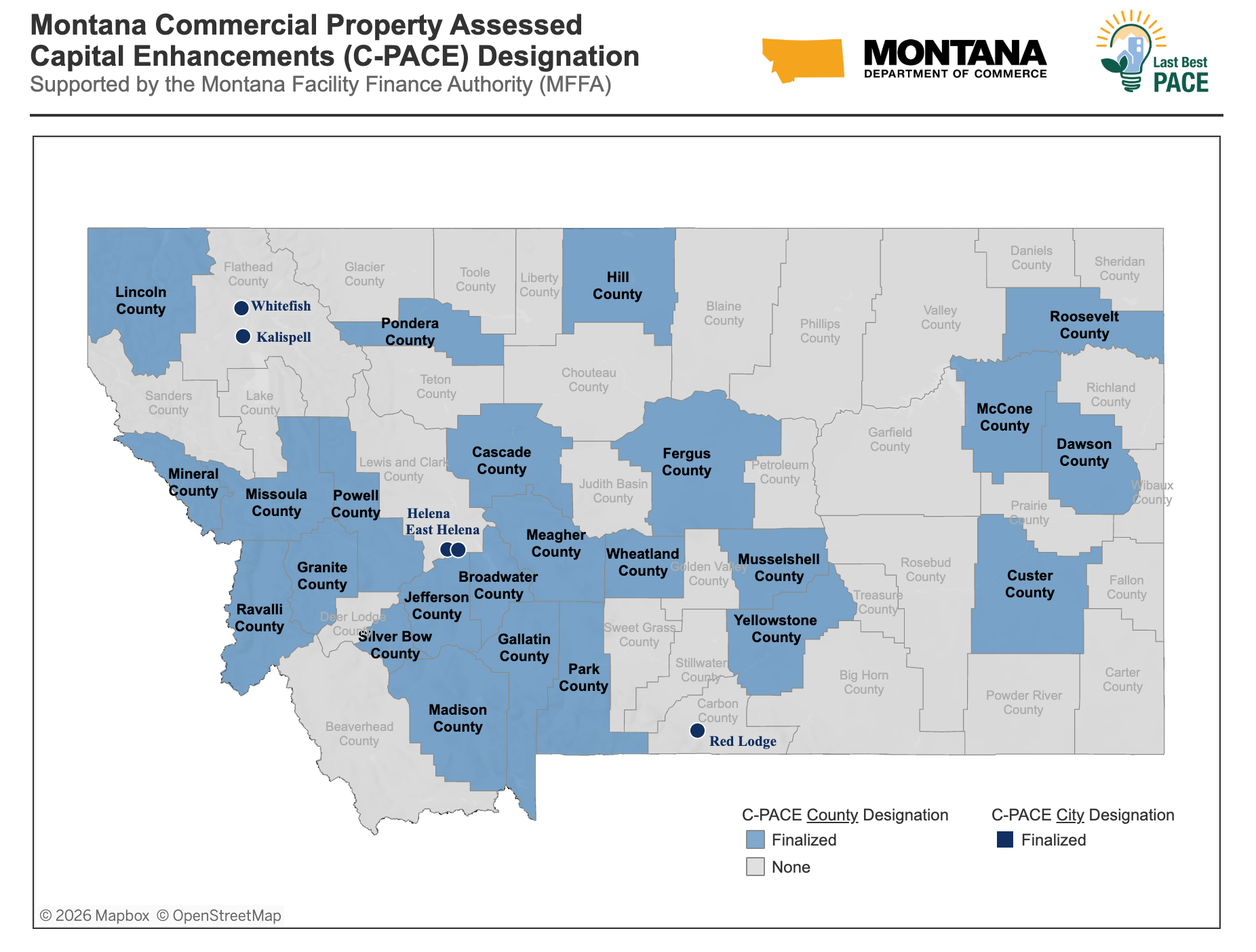 Montana C-PACE Designation Map